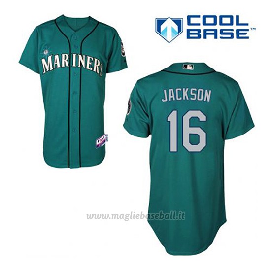 Maglia Baseball Uomo Seattle Mariners Austin Jackson 16 Teal Verde Alterner Cool Base